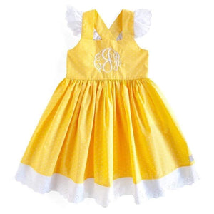 Sweet Yellow dot ruffle dress