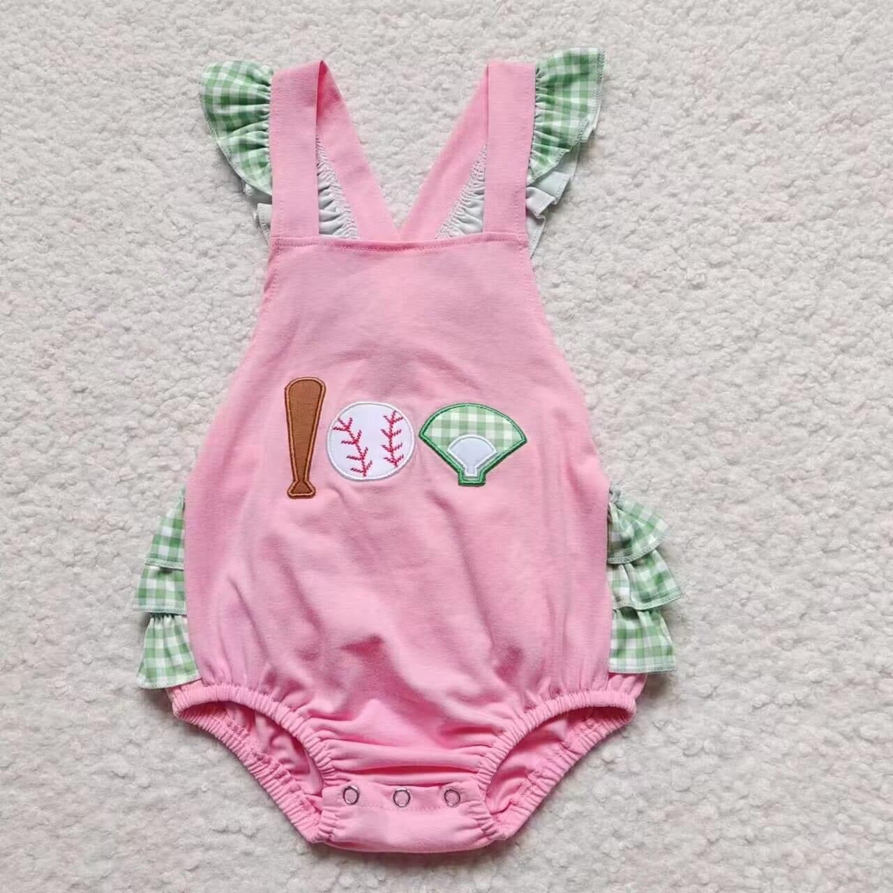 Gingham Baseball romper