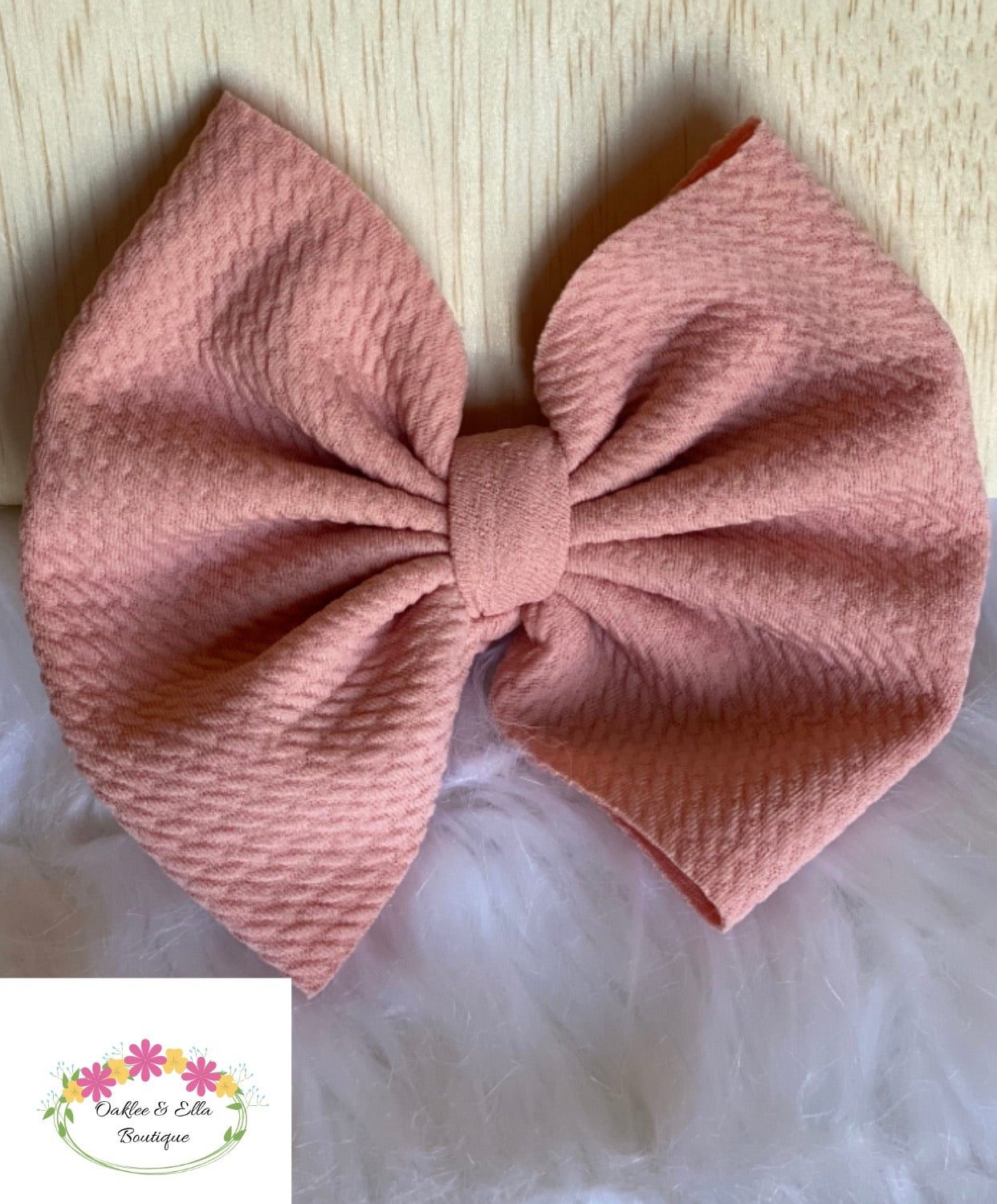 Peach pink Bow