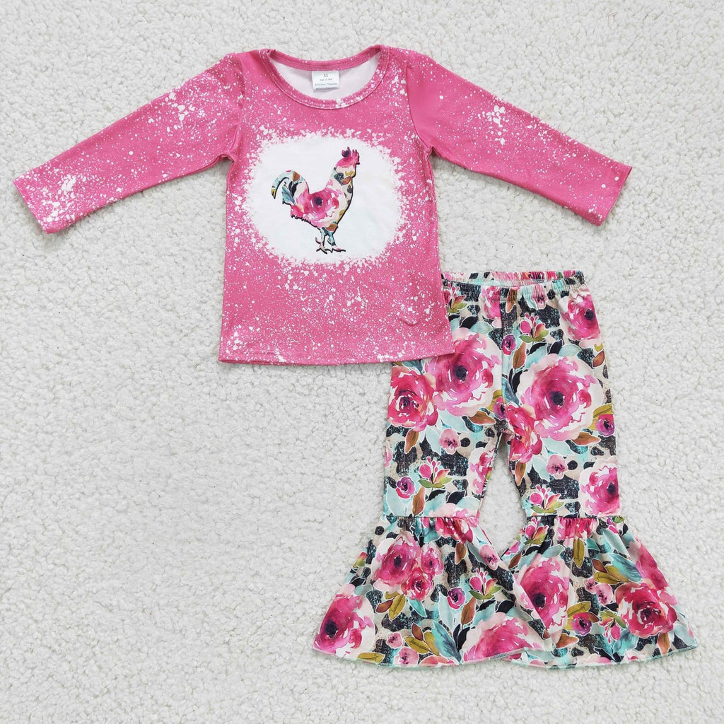 Floral Chicken 2pc long sleeve set