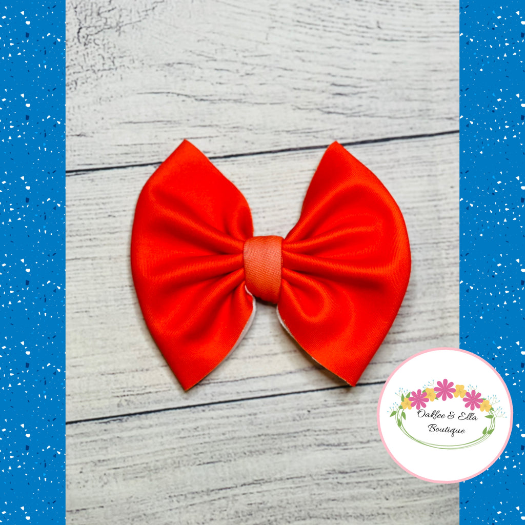 Bright Orange puff/ swim Bows