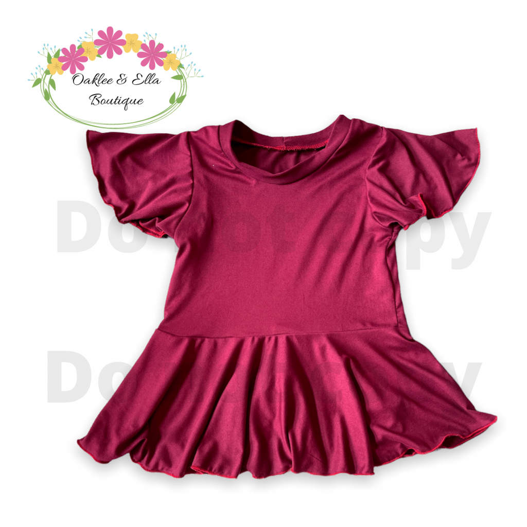 Maroon solid Peplum