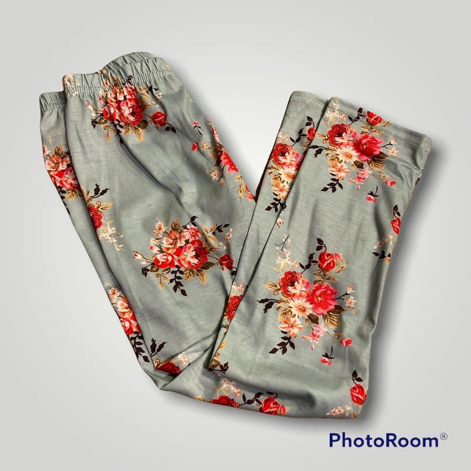 floral leggings size 7/8 only -RTS