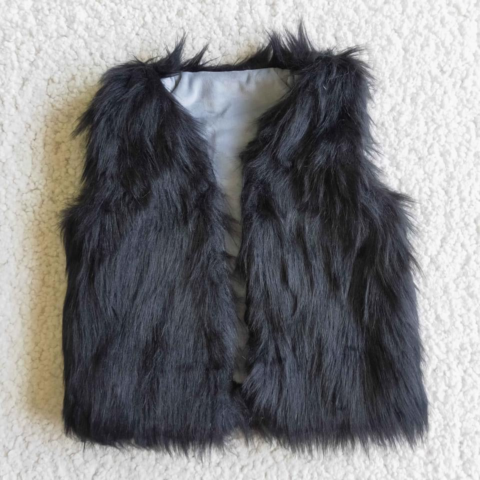 Black Faux fur Vest