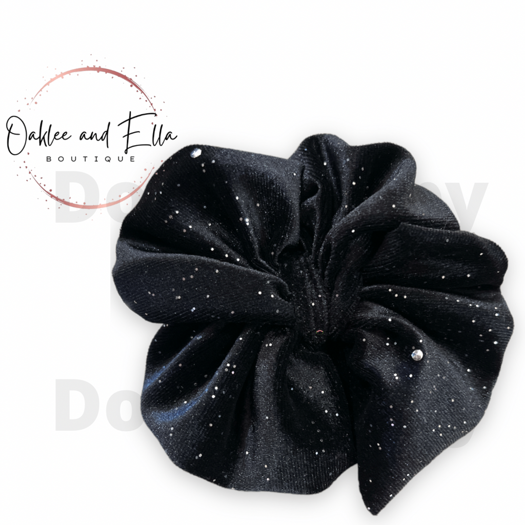 Black sparkle velvet  Bows