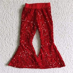 Sequins red bells- pants Only