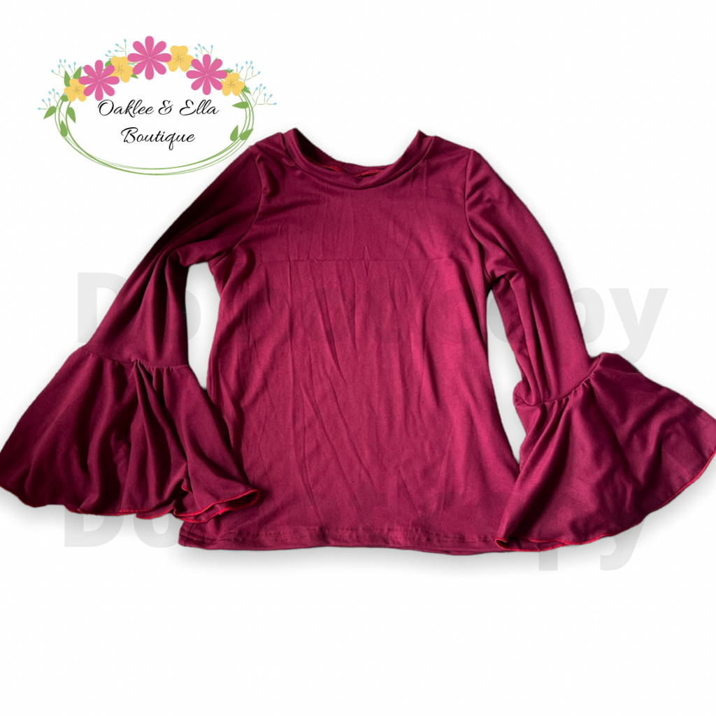 Maroon Solid  Layering top - Select your sleeve Handmade with love