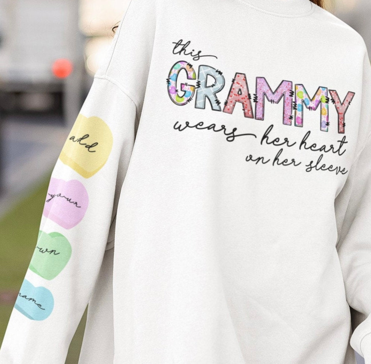 Grammy Wear Heart on Sleeve Long Sleeve Shirt