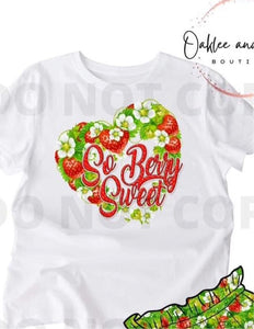 Berry sweet white short sleeve  tshirt