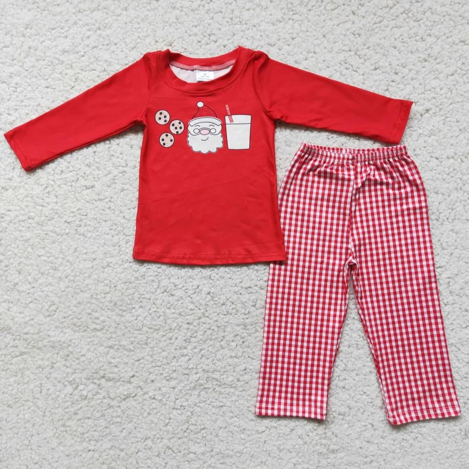 Milk and cookies boy  2pc long sleeve set