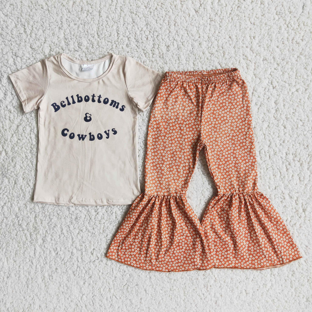 Bell bottoms & cowboys short sleeve set