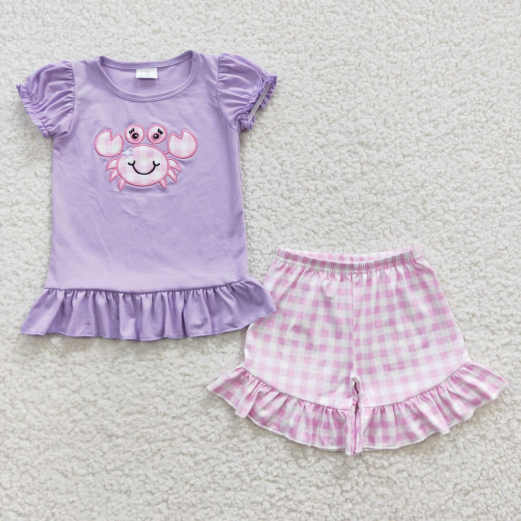 Purple Crab Short Set- girl