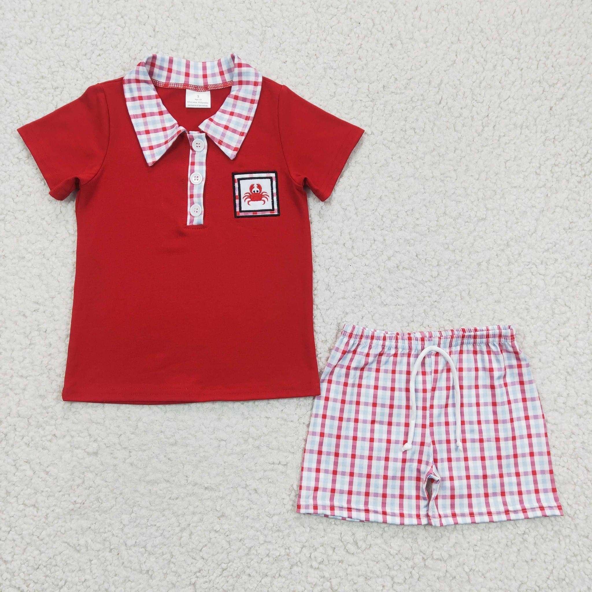 Checkered Crab Short Set-boy