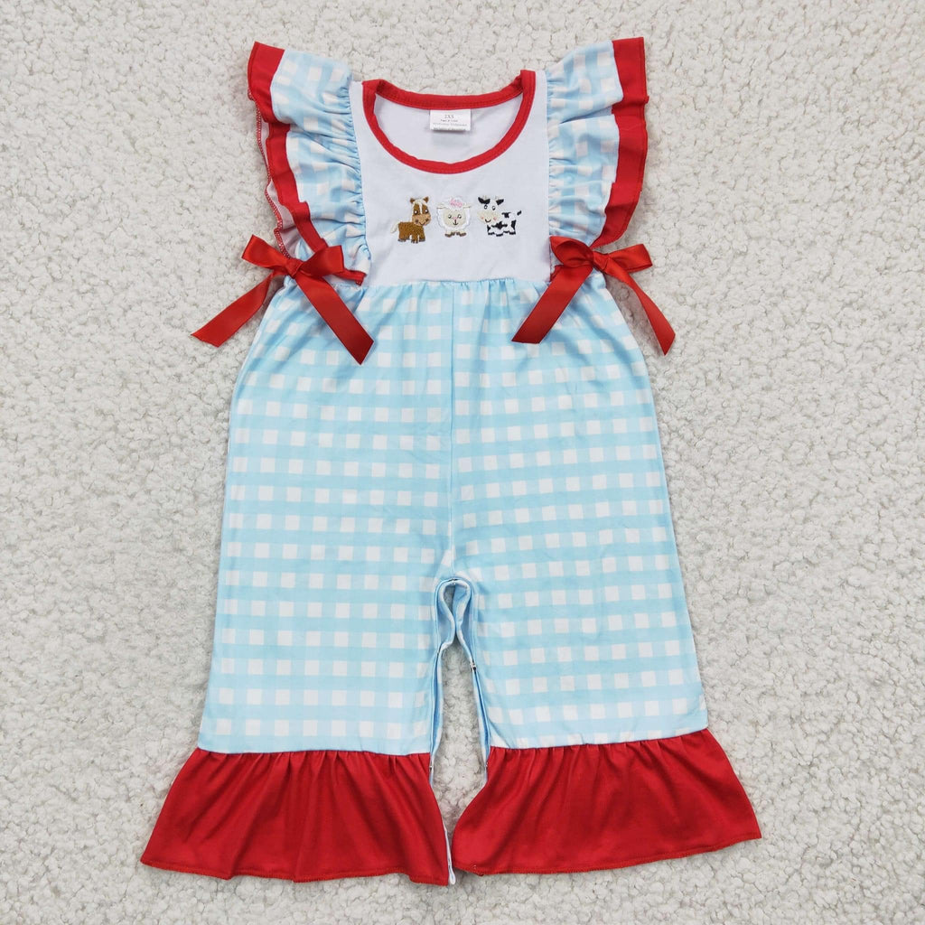 Gingham Farm romper