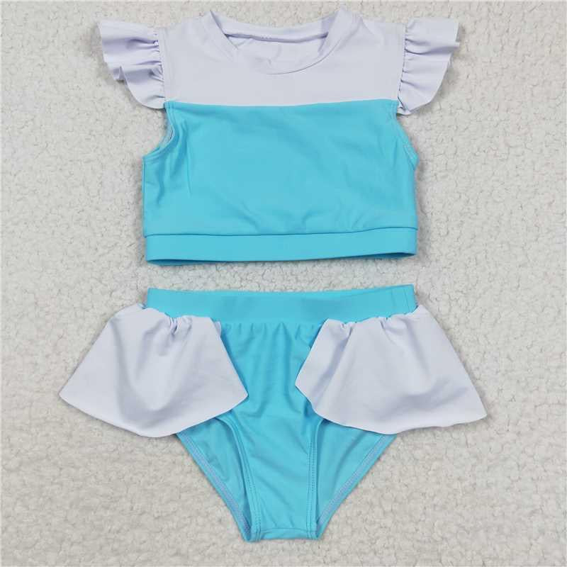 Blue & White swim Suit - Girls