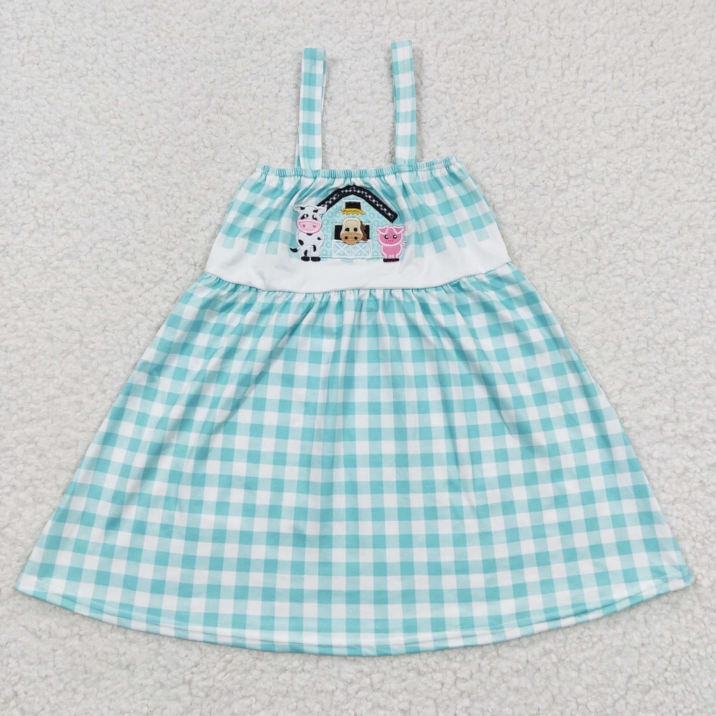 Blue Gingham Farm Dress