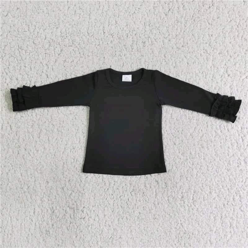 Black icing layering ruffle shirt only