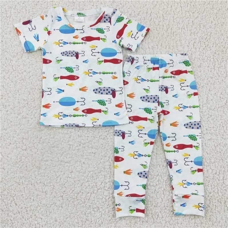 Fish jammies 2pc short sleeve set