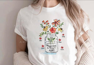 Grandma floral jar Adult white tshirt