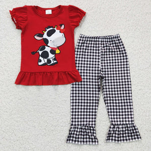 Gingham Red Cow Pants outfit