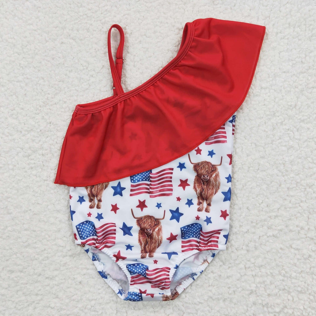 RWD Highland Cow swim Suit - Girls