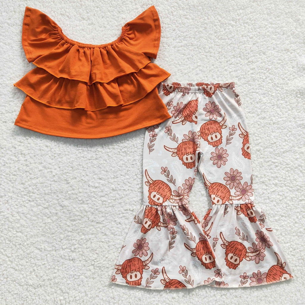 Orange Floral Bull Pants outfit