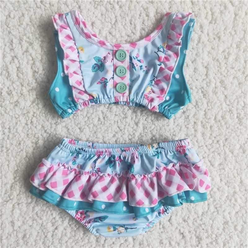 2pc Bikini Floral Swim Suit - Girls