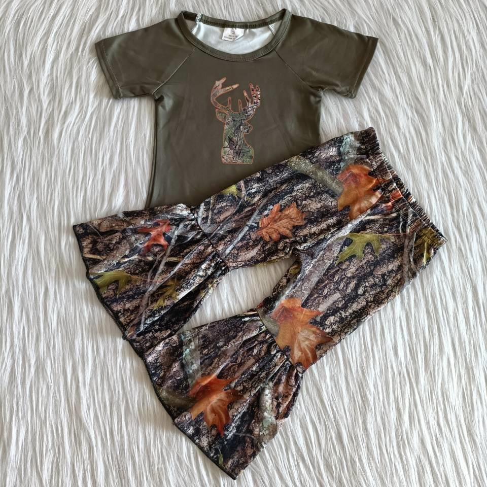 Camo hunting girl short sleeve