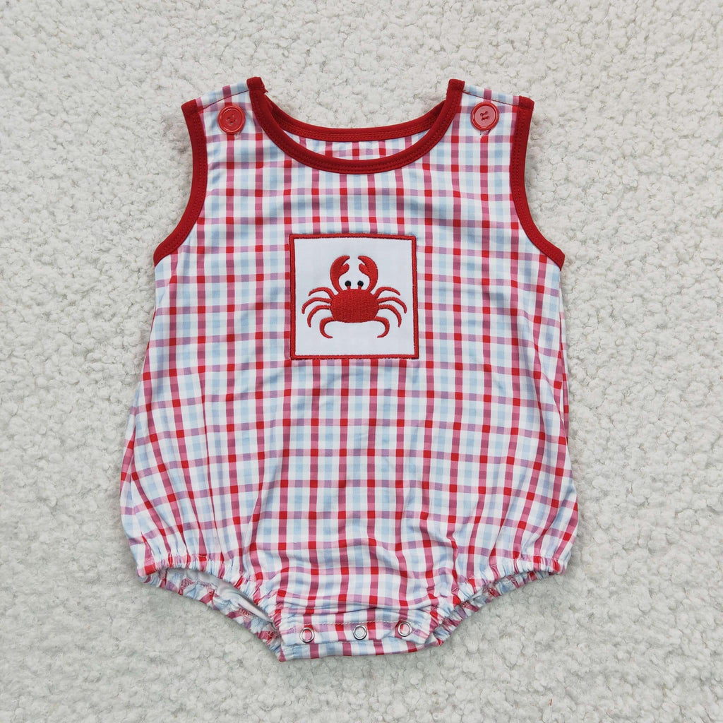 Plaid Crab romper