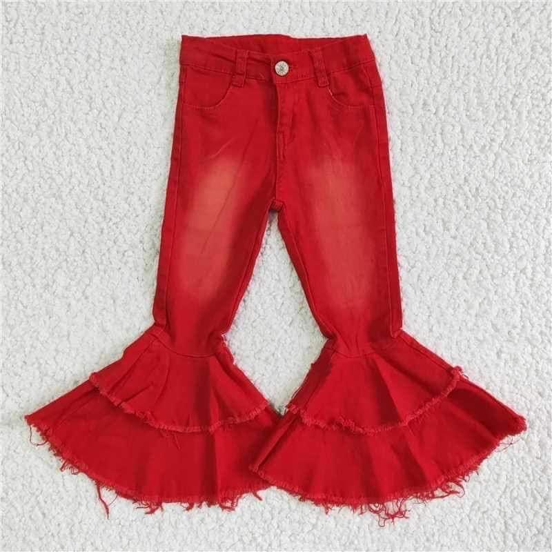 Cherry  Ruffle Blue Jeans!- pants Only