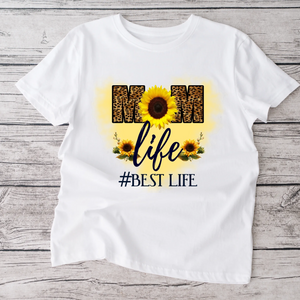 mom life yellow Adult white tshirt