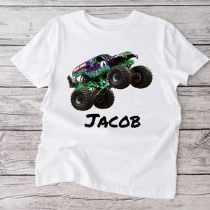 monster truck personalized tshirt